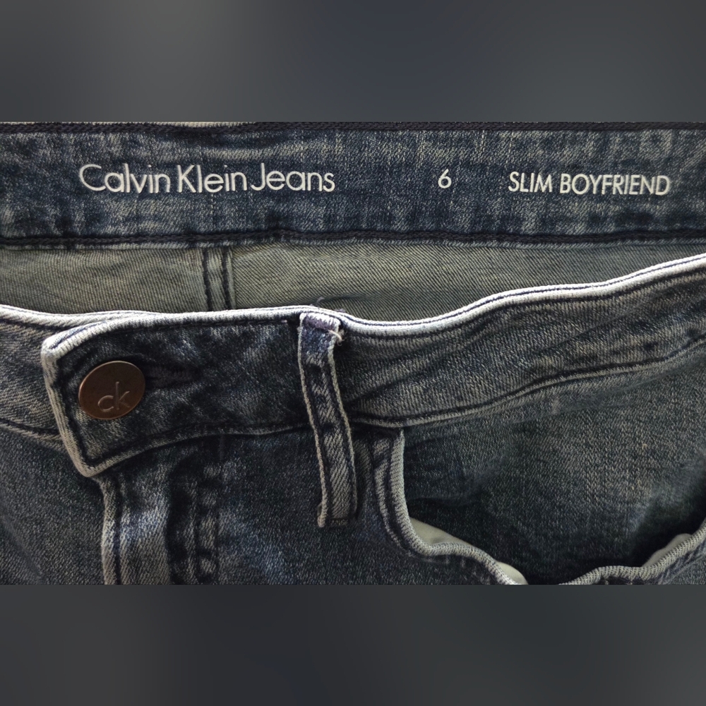 Y2K Calvin Klein "Slim Boyfriend" Low-Rise Straight Leg Jeans Size 6 - Picture 8 of 8